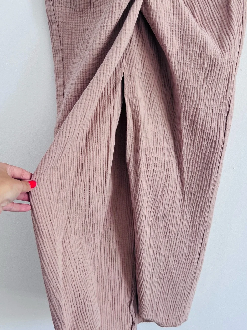Zara Dusty Rose Gauze Wrap Maxi Skirt • Boho Resort